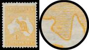 Roos 1st Wmk: 4d orange with Ship in Gulf of Carpentaria BW #15(U)f, Cat $400.