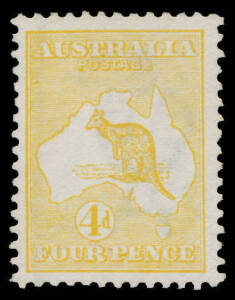 Roos 1st Wmk: 4d yellow-orange BW #15F, well centred, Cat $1000.