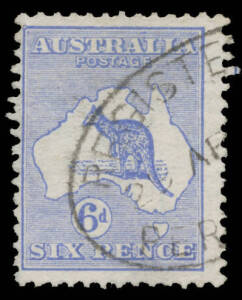 Roos 1st Wmk: 6d ultramarine with the Watermark Inverted BW #17a, neat 'REGISTERED/PERTH' oval d/s, Cat $1000.