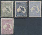 Roos 3rd Wmk: 2d, 2&Acirc;&frac12;d, 6d blue (one short perf), 9d, 2/- brown & 5/-, variable centring, very fresh, Cat $1340. (6) - 2