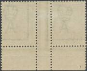 Roos 3rd Wmk: 1/- blue-green Plate 2 TS Harrison One-Line Imprint pair BW #32(2)ze, Cat $15,000. Notwithstanding the ACSC comment in respect of the 6d blue, the 1/- Harrison is the rarest of all the non-bicolour imprints: the ACSC states that only one b - 2