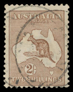 Roos 3rd Wmk: 2/- brown with the Watermark Inverted BW #37a, unusually fine used, Cat $1500.