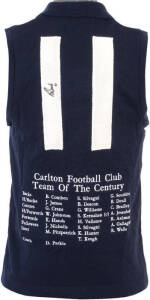 CARLTON: Carlton jumper embroidered on reverse "Carlton Football Club/ Team Of The Century", signed on the number "11"" by Bruce Doull. With CoA.