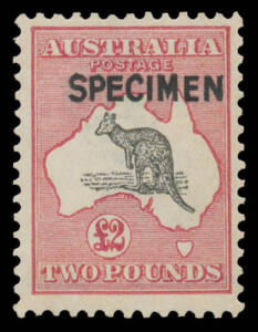 Roos 3rd Wmk: Â£2 grey-black & crimson with Type B 'SPECIMEN' Overprint BW #56x, unmounted, Cat $1250.