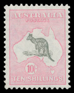 Roos SM Wmk: 1/- 2/- & 10/-, well centred especially the 10/-, Cat $1500. (3)