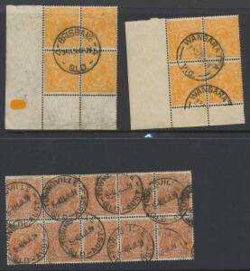 KGV Heads: Box containing used Â½d to 5d duplicates in packets plus CTO and fine used blocks of 4, noted CofA 5d brown block of 10 with Townsville cds, possible postmark interest, inspection may reward. (100s)