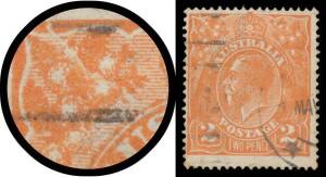 KGV Heads: TWO PENCE: specialist study of orange & red printings mostly used with shades, inverted watermarks and ACSC-listed varieties noted 'GE Retouch' #95(6)h, 'Thin TWO PENCE' #95(8)f, 'Cracked Electro' #95(8)ga & 'White Flaws' #96(11)d, also waterma