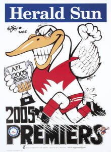 SYDNEY SWANS: 2005 limited edition Weg posters (70), including 15 hand-signed by Weg. Mainly fine (some with minor peripheral faults).