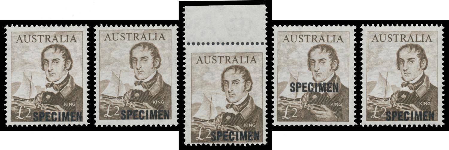 Pre-Decimals: 1963-65 Navigators 'SPECIMEN' Overprints 7/6d x4 (one a ...