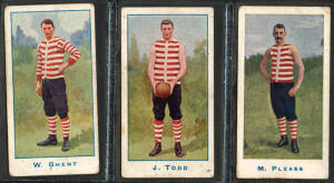 1904 Sniders & Abrahams "Australian Footballers", Series A - all South Melbourne players, with framelines [2/24] & without framelines [1/50]. Fair/G.