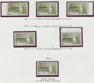 Decimals: 'SPECIMEN' overprints with Navigators x5 sets plus 15mm Overprint 75c & $1, UPU blocks of 4, $5 McMahon's Point postally used, later issues plus many blocks of 4, mostly unmounted. (160+)