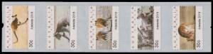 Decimals: 2016 Adelaide Emergency Printing 30c Type A ('2016' printed 6mm from edge of stamp) set of the six different 1994 Koala & Kangaroo self-adehsives SG 4492-7, unmounted, Renniks Cat $4500 (not yet priced by Gibbons).