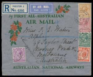 Aerophilately: 1930s autographed covers comprising 1931 "C Kingsford Smith" on ANA Christmas Flight from England (registered & very scarce thus) & "Francis C Chichester" on Japan flight cover, 1935 "J Chapman" & "B Cowan" on Adelaide-Darwin cover with KGV