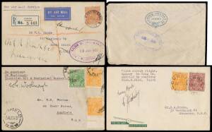 Aerophilately: 1931-46 Bass Strait flights extensive display collection including 1931 (Jan) Inaugural Flight AAMC #175 signed by "CKingsford Smith" & "E Chaseling" (Cat $950), 1931 (May) array including per favor cachet on unused OHMS cover, underpaid wi