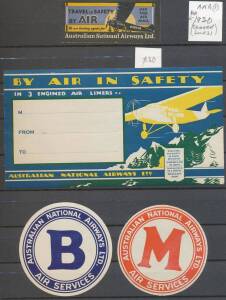 Aerophilately: EPHEMERA: 1930s-60s airmail labels, baggage tags, instructional stickers and other 'cinderellas' for Ansett Airways, ANA, Airlines of Australia, Adelaide Airways & Butler Air Transport, colourful assembly with very little duplication, gener