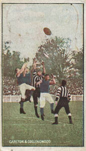 1908-09 Sniders & Abrahams "Australian Football - Incidents in Play" [1/16] - Carlton & Collingwood. G/VG.