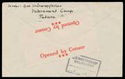 Postal History: 1939-45 World War II Civilian Censorship (late) undated cover endorsed "Internment Camp/Tatura" on the flap, to Queensland with boxed 'PASSED BY/CENSOR/V64...' h/s applied at Melbourne & the very rare boxed 'CENSORSHIP/MELBOURNE' cachet o