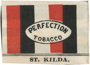 1909 Perfection Tobacco "Team Colours" printed on both sides [1/5] - Geelong/St.Kilda. G/VG. Rarity 9.