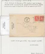 WWII Censors: TASMANIA - HOBART: Surface mail group with labels including Black/White 'OPENED BY/CENSOR' with Six Dots Added by Hand to France (the only recorded example; illustrated by John Little at page 76; the first stamp obviously doesn't belong), Bl - 3