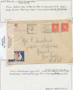 WWII Censors: TASMANIA - HOBART: Surface mail group with labels including Black/White 'OPENED BY/CENSOR' with Six Dots Added by Hand to France (the only recorded example; illustrated by John Little at page 76; the first stamp obviously doesn't belong), Bl - 5