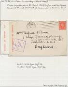 WWII Censors: TASMANIA - LAUNCESTON: Mostly surface covers with labels including black/white with 8 Dots x6 (one the only recorded example with Large Dots), ' 6/1 OPENED BY CENSOR' black/white x6 (one by air to Canada), & red/white x7, some with ' 6/1 /PA - 3