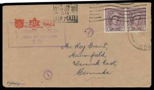 WWII Military: THURSDAY ISLAND: Covers from the island's Forces post offices comprising 'FIELD PO/094' x4 (one to Bermuda with small '1'-in-circle = Not Opened by Censor h/s of Brisbane), 'FIELD PO/0101' x6 (one registered), 'FIELD PO/162', 'AUST ARMY PO/