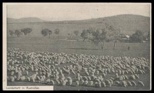 WWII POW Mail: YMCA CHRISTMAS GREETINGS POSTAL CARDS: 1944 Flock of Sheep with Text in German, to Germany. Camp not identified.