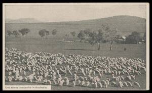 WWII POW Mail: YMCA CHRISTMAS GREETINGS POSTAL CARDS: 1944 Flock of Sheep with Text in Italian from Cowra to Italy, light vertical crease.