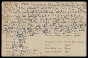 POW Camps NSW: Prisoner of War Control Centres No 2 (Parkes) 1/- Airmail Notelope; No 4 (Armidale) 1/- Airmail Notelope, opening fault at upper-right; No 14 (location unidentified) stampless Postal Card, creased; and No 27 (Gunnedah; open 7 months only) s