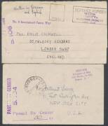 POW Camps NSW: HAY: Wide-ranging collection with items identified as from Hay Camps No 6 x2, No 7 x21 and No 8 x20, many printed notelopes, better cachets including 'CAMP 7 CANTEEN/INTERNMENT CAMP HAY', 'Passed by Censor/...Lt', 'No 8 Internment Camp Hay' - 5