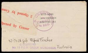 POW Camps Vic: MURCHISON: Sub-Camps group of mostly printed notelopes from Murchison No 13A x3 (one to the USA), No 13B x3 (one to South Africa), No 13C x2 & No 13D to the USA, good range of cachets, mostly fine to very fine. A very scarce lot. (9)