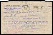 POWs in Burma: MOULMEIN: 1943 black/white POW Envelope to "Moulemein [sic] Burma" from NSW with camp censor Adachi cachet; and Red Cross blue/white lettersheet to "Moulimein [sic] Burma" from South Australia; both censored at Melbourne, minor blemishes.