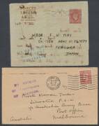 Liberated POWs: Four covers - two by air - & seven aerogrammes all from GB to liberated POWs all addressed c/- the GPO Melbourne, various redirections & cachets including 'NO RECORD OF/Repatriation/OF ADDRESSEE' x2 & similar straight-line type, and three - 3