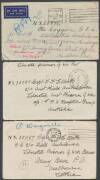 Liberated POWs: Four stampless covers from NSW to liberated POWs released in Borneo x3 or Malaya, all addressed to the GPO Melbourne, one with illustrated ''Lakeview/The Pivot of Lake Macquarie" on the reverse. Most unusual. (4) - 2