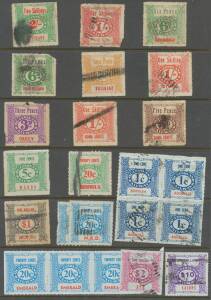 Colonies: Railway stamps selection with NSW mint 10c blocks of 4 & 8 in different shades & 20c block of 4; Queensland pre-decimals used to 2/- & decimals mint 5c blocks of 6 from 'DUARINGA' & 'FARLEIGH' & 25c block from 'CALEN', and used to $10 including 