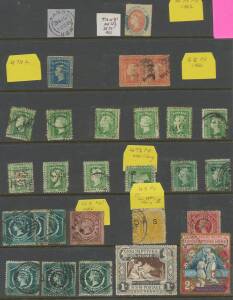 Colonies: Accumulation from all Colonies noted NSW 1860s 'REGISTERED' and Charity pair, South Australia including Long types to 2/6d with 'D&J/F' perfin, Victoria 1897 Charity pair and 'OS' punctures to 5/-, some postage dues, postal fiscals & revenues, p