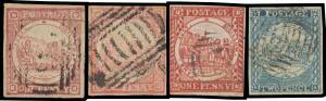 NSW: Mostly used collection on old-time pages with Sydney Views 1d No Clouds x2, 1d Clouds x4 & 2d x9, Laureates with two 2d Plate III part-reconstructions of 32 or 37 of the 50 positions, 3d Wmk '3' x9 and 6d Van Dyke Reprint 6d sheet of 25, 5/- Coin ran