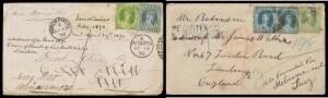 Queensland: Batch of Small Chalon covers comprising with 1d vermilion or 2d both with boxed 'DEFICIENT POSTAGE/FINE' h/s; 2d; 2d x4; 2d + 6d; two with 2d x2 + 6d (one with 'REGISTERED/BUNDABERG' h/s; 3d strip of 3 (front only); and 3d + First Sideface 6d 