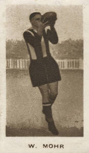 1934 MacRobertsons "½d Champions" [1/17 footballers] - No.61 W.Mohr (St.Kilda). G/VG. Rarity 7.