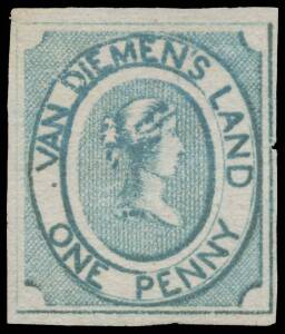 Tasmania: 1853 Couriers Early Impressions on Medium Soft Yellowish Paper 1d blue SG 2, good even margins with complete outer framelines, small nick at right, unused, Cat Â£12,000. RPSofV Certificate (2016).