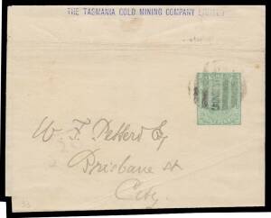 Tasmania: Bundle of covers & postcards all with mercantile imprints, generally presentable to fine with a few better. (43)