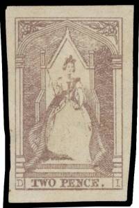 Victoria: 1852-56 Queen-on-Throne Campbell & Co 2d brownish purple SG 19, margins good to large, unused, Cat Â£550.