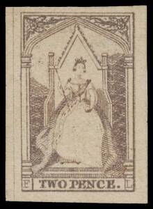 Victoria: 1852-56 Queen-on-Throne Campbell & Co 2d grey-lilac SG 20b, margins good to large, unused, Cat Â£700. An unusually fine example.