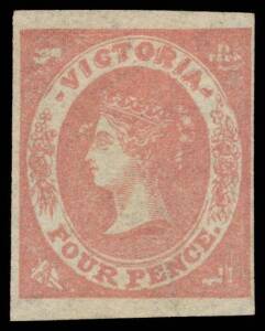 Victoria: 1857-63 Emblems Imperf Watermark Star 4d dull red SG 43, margins close to large, part o.g., Cat Â£375.