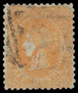 Victoria: 1860-66 Beaded Ovals 6d orange SG 93, an unusually large, well centred & lightly cancelled example, Cat Â£450. Superb!