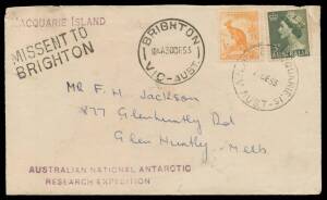 Victoria: MISSENT MAIL: 1930s-1960s continuation group of covers with boxed types including '.../BETHANGA LOWER' in violet, '.../FORREST', '.../LINDENOW RY STN', '.../MT MERCER' on large piece from PO impressions book, '.../WATCHEM' & '.../YALLOURN' in vi