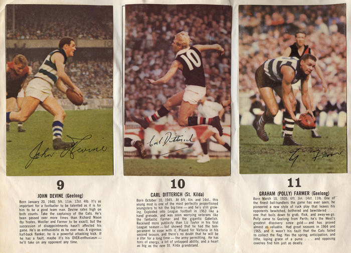 1966 Mobil "Mobil Football Photos 1966 - Victorian Footballers", complete set [40] stuck down in album. Good condition.