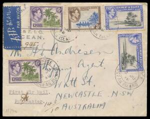 Worldwide: Pacific Islands flight covers with Fiji 1930 Suva-Lautoka & Labasa-Suva x3 different, 1933 Suva-Lautoka and return & Suva-Taveuni, 1941 group of TEAL/PanAm covers including one with KGVI 5d 'Blue Canes', 1939 Fiji-Tonga per Flying Boat 'Aotearo