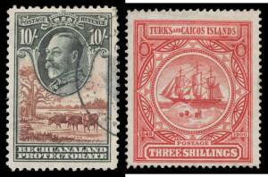 Worldwide: British Africa & West Indies small group of mint & used including Bahamas with QV to 1/- & KGVI 'COLUMBUS' overprints set unmounted, Bechuanaland KGV Pictorials set to 5/- mint & to 10/- used, KGVI set mint & used with shades, QEII set unmounte