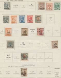 Worldwide: Levant selection on Scott pages with issues for the French, Italian, Polish, Rumanian & Russian Post Offices and Aegean Islands. Acquiired at Leski auction #332 for $396. (99)